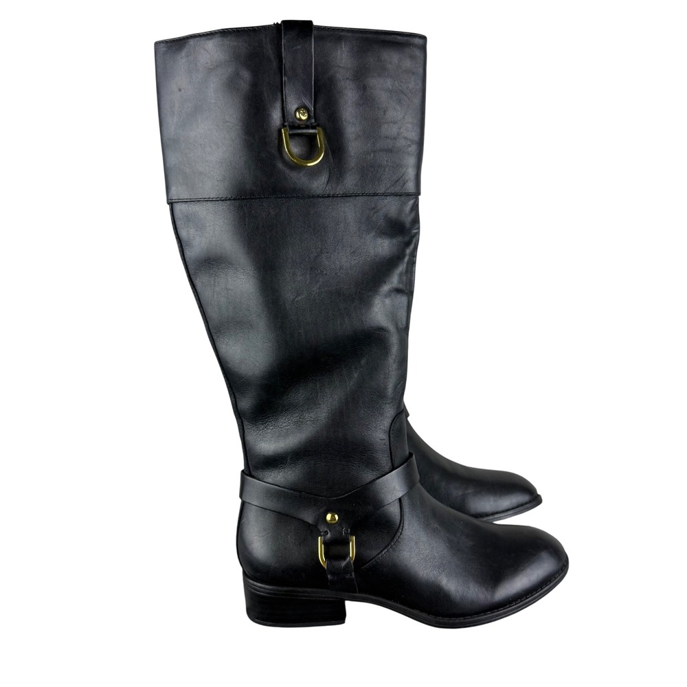 Lauren Ralph Lauren Black Leather Tall Mesa Riding Boots Womens Size 6B